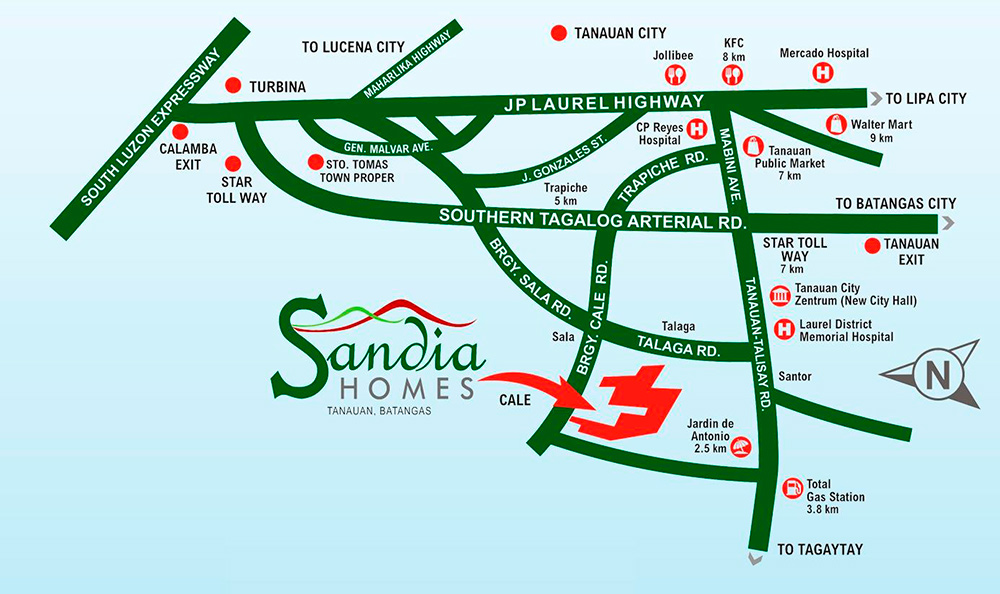 Tanauan City Batangas Map Sandia Homes House And Lot - Brgy. Cale, Tanauan, Batangas. Filinvest Land,  Inc. Pre-Selling