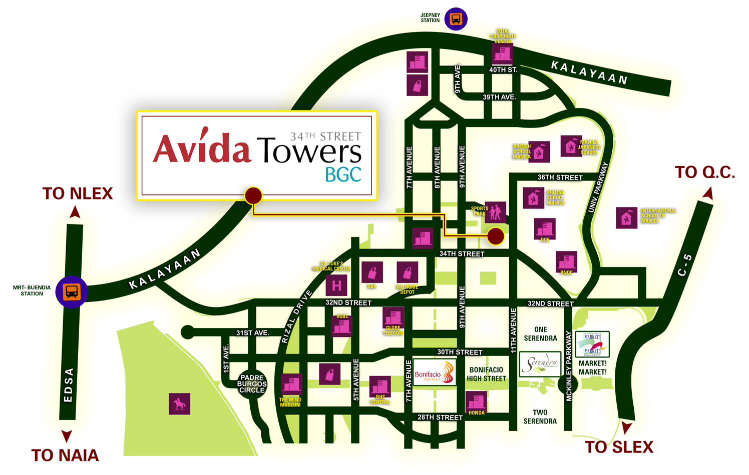 Avida Towers 34th Street Condominium 34th Street corner